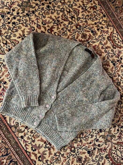 Knit Fit Wear 1980's Mohair Confetti Knit Cardigan / Sz L