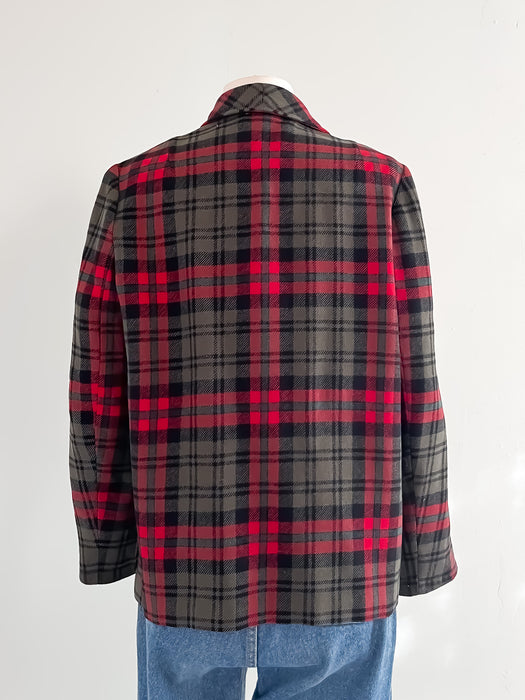 Classic Holiday Wool Plaid Pendleton Shirt Coat / Sz S/M
