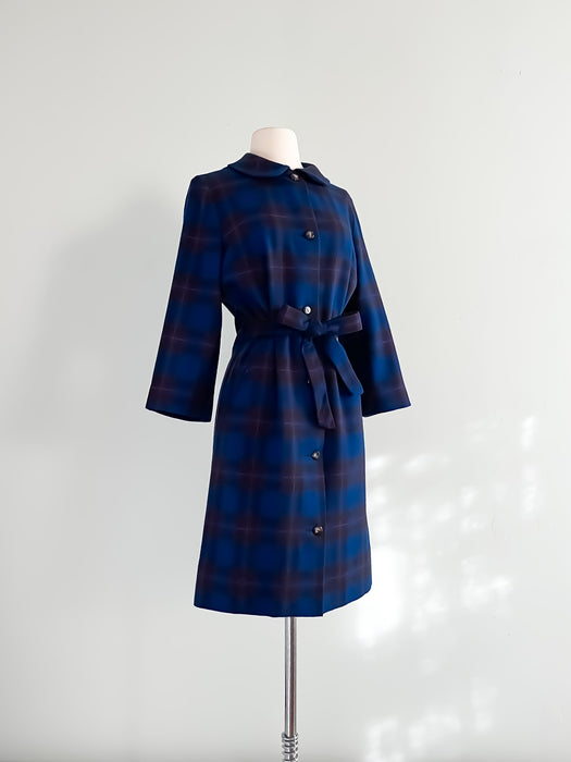 Super CUTE 1960's Pendleton Wool Dress Robe or Coat / Sz M