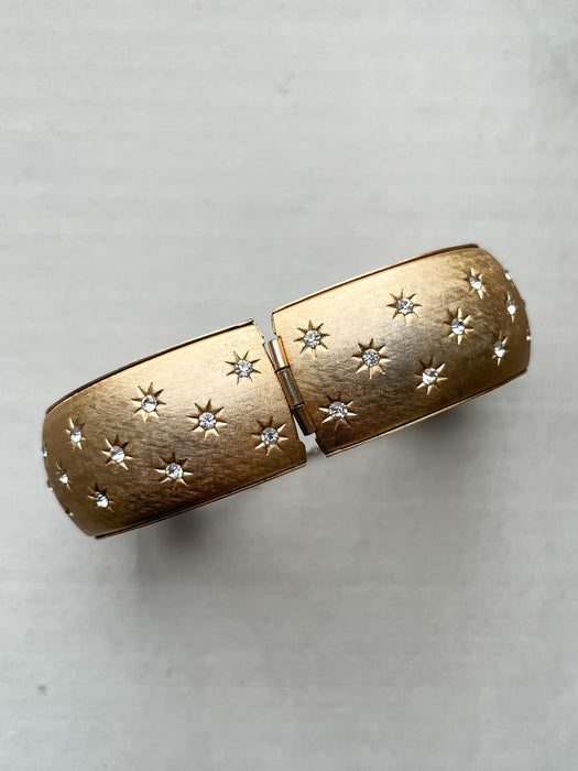 1950's Goldtone Star Bright Trifari Cuff Bracelet