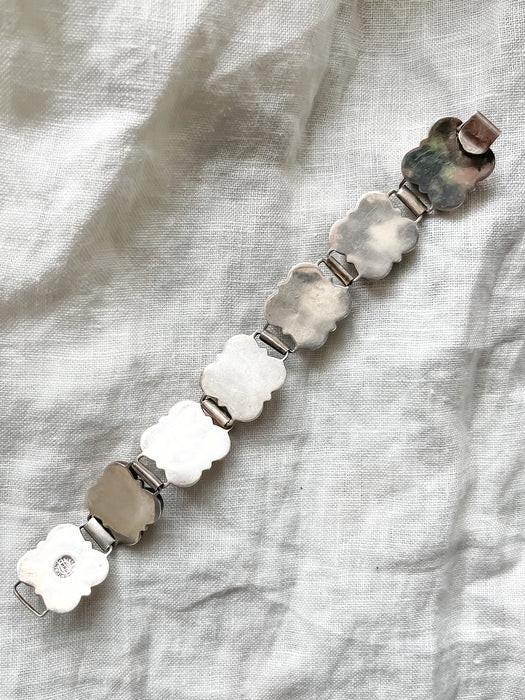 Stunning 1950's Silver and Agate Bracelet Made in Mexico