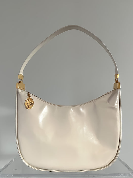 Ultra Chic 1970's Koret Ivory Leather Shoulder Bag