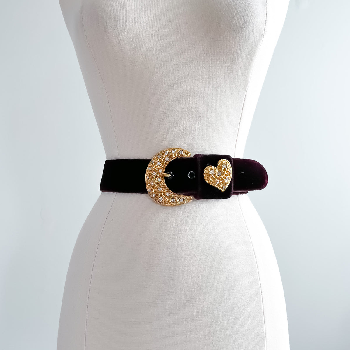 Edouard Rambaud Paris Vintage Black leather belt w/ Gold / Pearl Medallions, Vintage CHRISTIAN LACROIX Gilt and Enamel Baroque Charms  main image 2