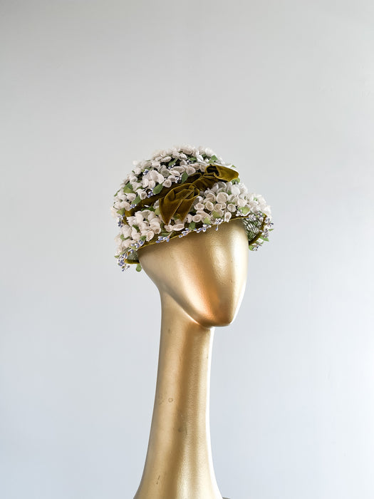 Fabulous 1960's Lily of the Valley Hat / OS