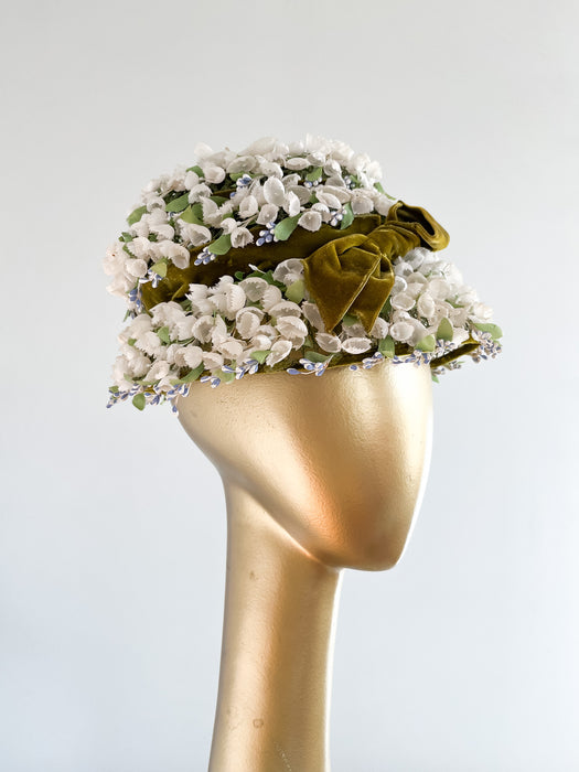 Fabulous 1960's Lily of the Valley Hat / OS