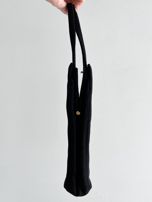 Classic 1950's Wool Little Black Handbag by Rosenfeld