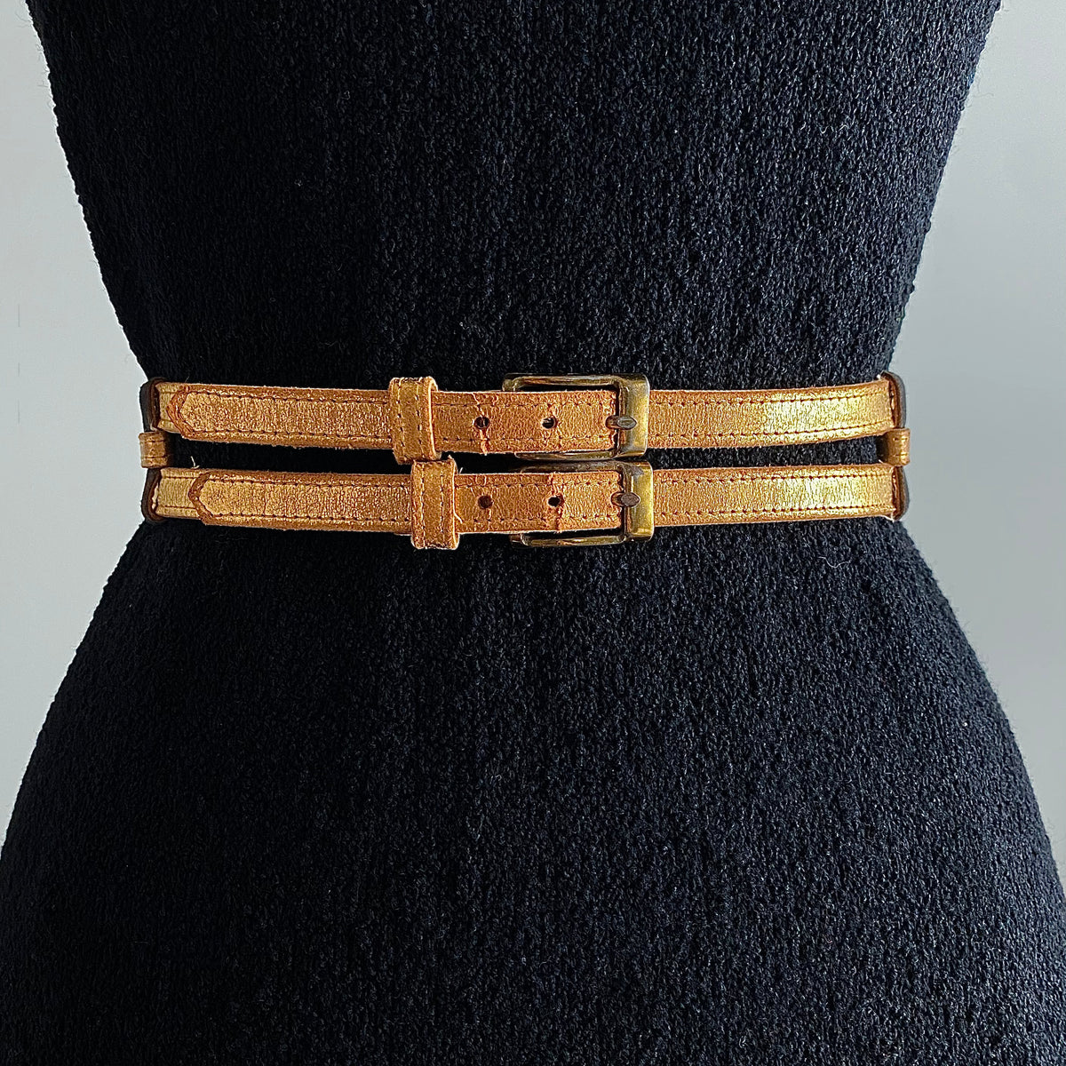 Vintage Gold Faux Leather Statement Belt Faux Leather Gold Belts for Women for sale | eBay main image 2