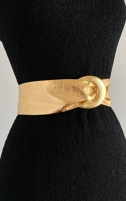 Garay Gold Leather Belt / Medium