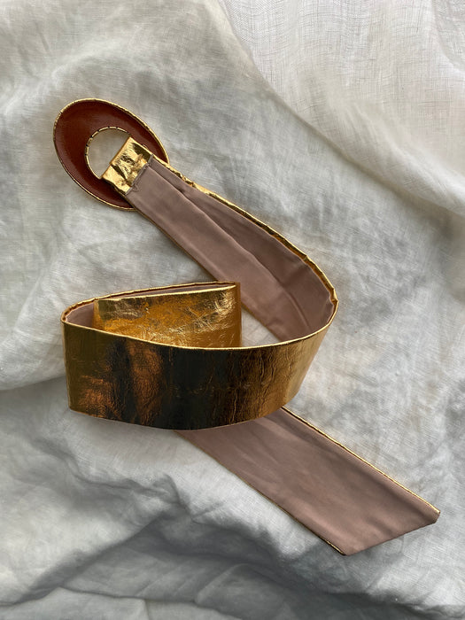 Garay Gold Leather Belt / Medium