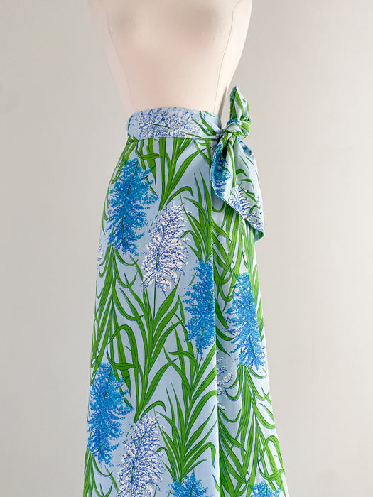 Beautiful 1960's Studio St. Croix Wrap Style Maxi Skirt / W 28