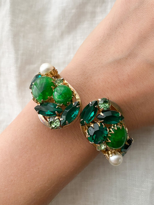 Emerald Green Clamp Bracelet