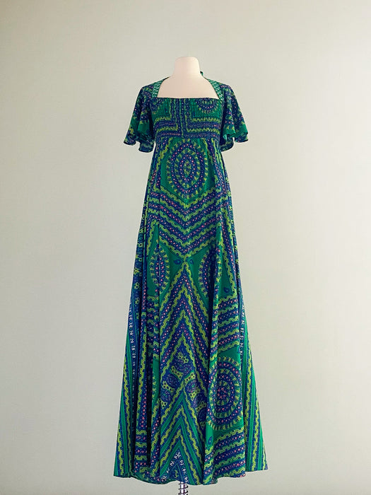 Gorgeous Non-Stop Paisley Cotton Maxi Dress / Sz M/L