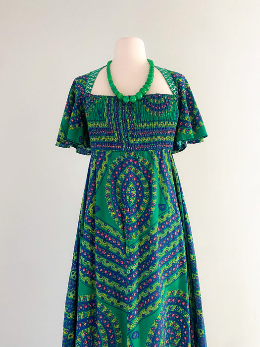 Gorgeous Non-Stop Paisley Cotton Maxi Dress / Sz M/L