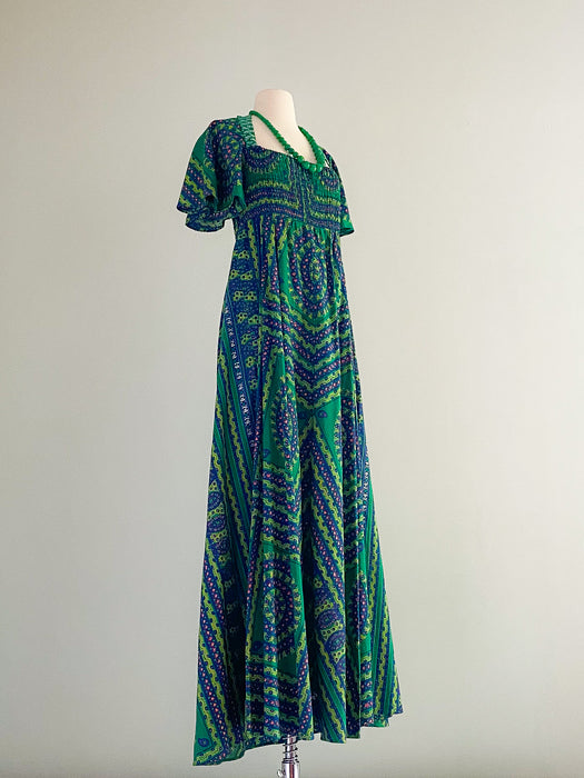 Gorgeous Non-Stop Paisley Cotton Maxi Dress / Sz M/L