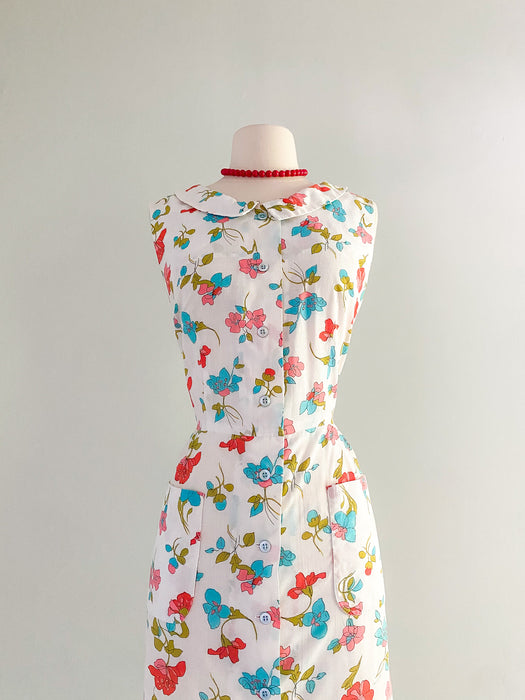 Sweetheart 1960's Saks Fifth Avenue Cotton Sundress / Sz M/L