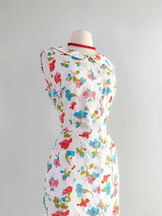 Sweetheart 1960's Saks Fifth Avenue Cotton Sundress / Sz M/L