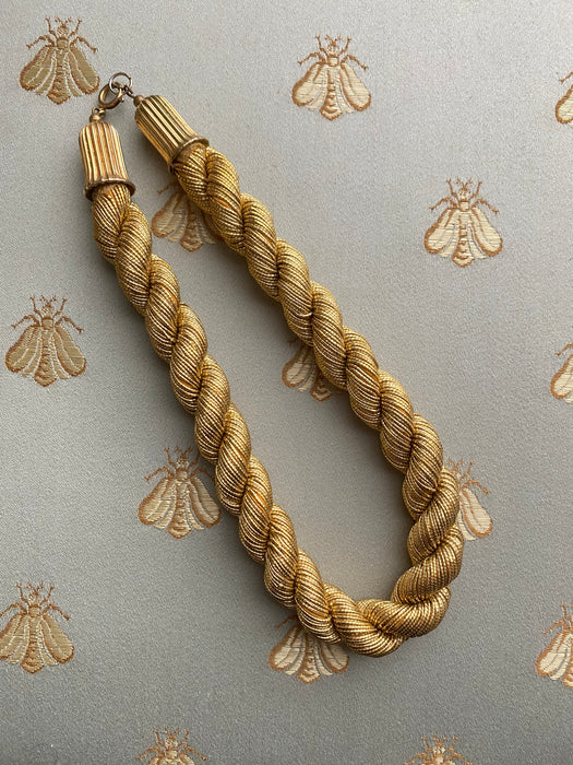Vintage 1970s Glam Gold Rope Necklace