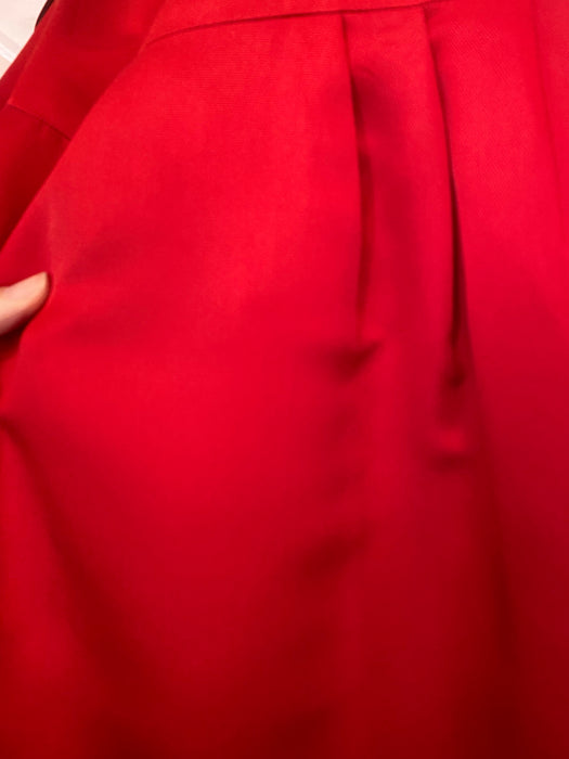 Vintage 1950's Cherry Red Silk Cocktail Dress From Saks Fifth Ave./ Waist 30