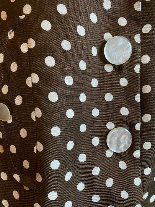 Darling 1960's MOD Polka Dot Day Dress With Pockets / Small
