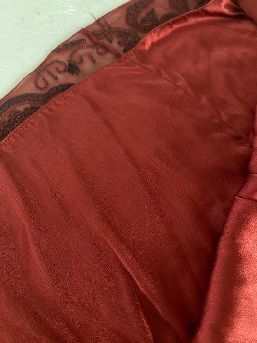 Stunning Crimson Ombre Silk Evening Gown / Medium