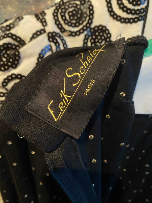 Stunning 1970's Erik Schaix Black Jersey Gown / ML