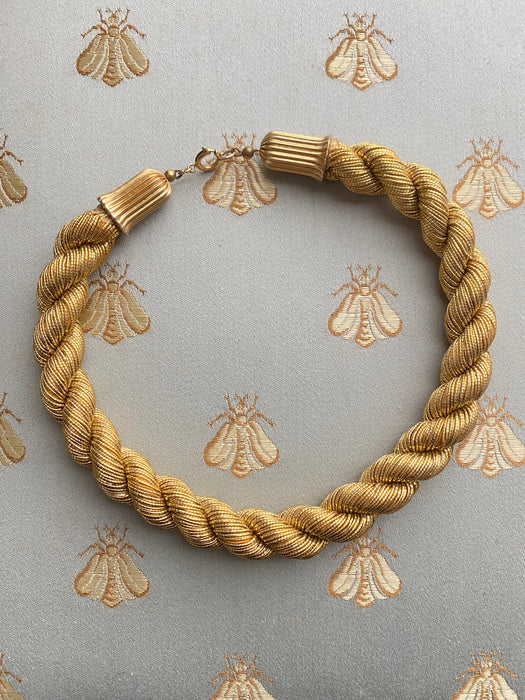 Vintage 1970s Glam Gold Rope Necklace