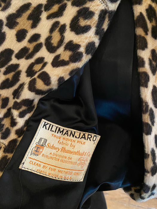 Fabulous 1960s Faux Leopard Print Trench Coat by Kilimanjaro / ML