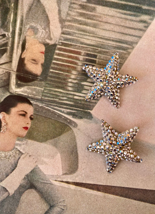 RARE Vintage Richard Kerr Silver Star Earrings