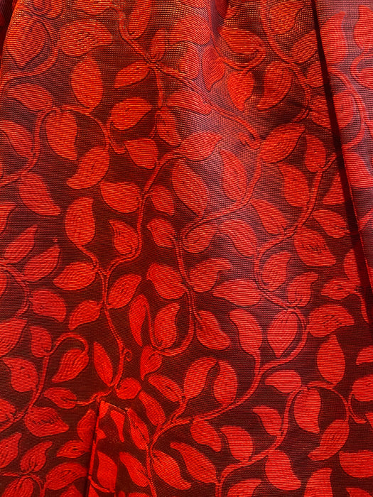 Fabulous 1950's Red Faille Evening Coat / Medium