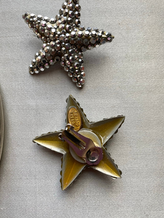 RARE Vintage Richard Kerr Silver Star Earrings