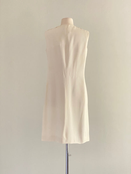 Eternally Chic Little White Shift Dress By Victor Costa / Medium