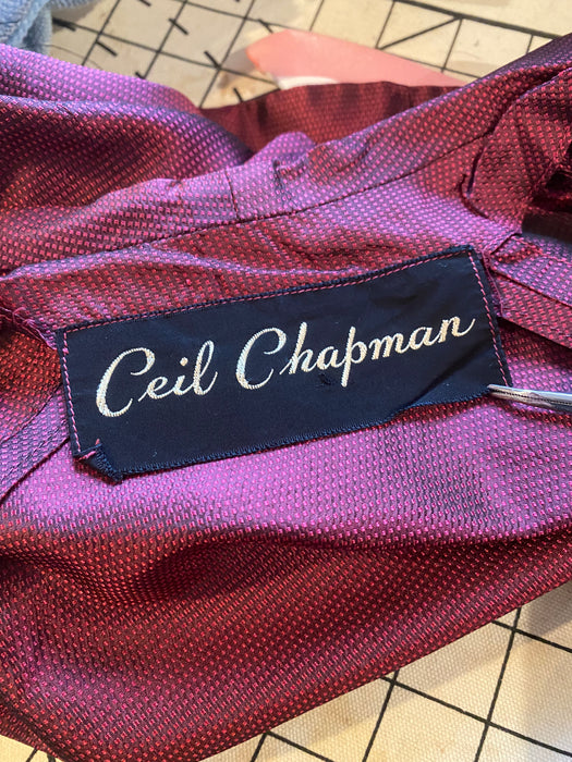 Wicked 1950's Ceil Chapman Silk Cocktail Dress & Jacket / Small