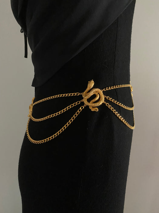 Vintage Gold Python Chain Link Belt
