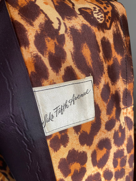 Fabulous 1960's Leopard & Tiger Print Fall Coat From Saks / Medium
