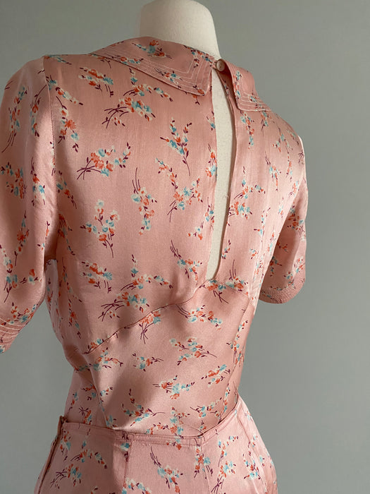 Beautiful 1930's Silk Pajama Set By Prints Charming / SM