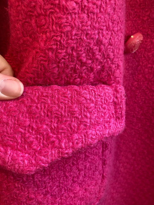 1960's Bubble Gum Hot Pink Wool Coat From Nordstrom Best / Medium