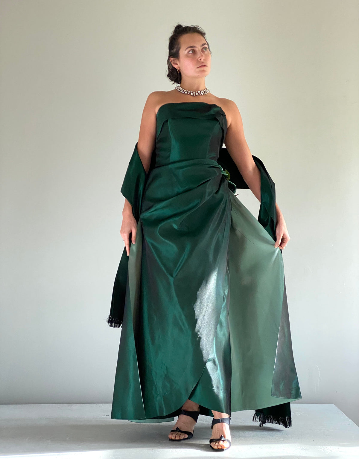 Emerald Green Taffeta Dress