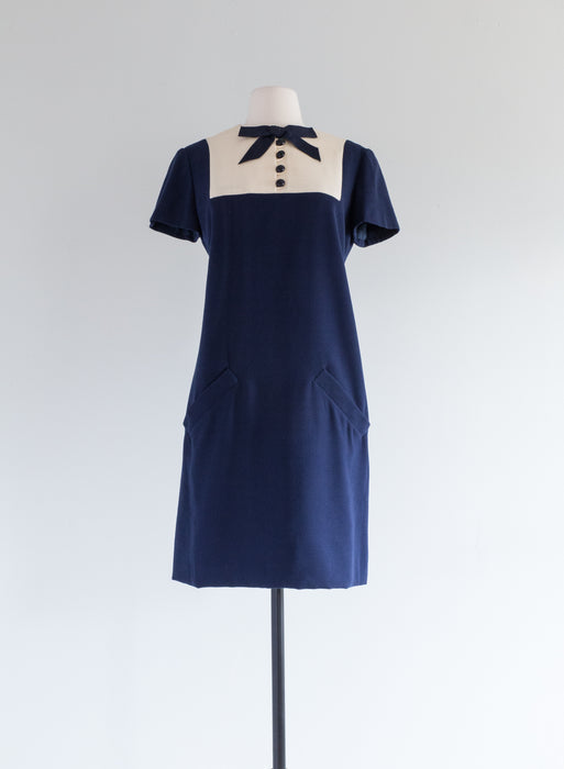 Iconic 1960’s Oscar de la Renta Mod Dress with Bow / Medium