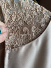 Stunning 1960's Ivory Silk Cocktail With Alencon Lace Sleeves By Werle / Waist 30