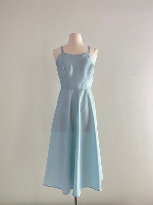 Robins Egg Blue 1940's Sheer Dress With Matching Slip / Small Xtabay Vintage Robins Egg Blue 1940's Sheer Dress With Matching Slip / Small Xtabay Vintage